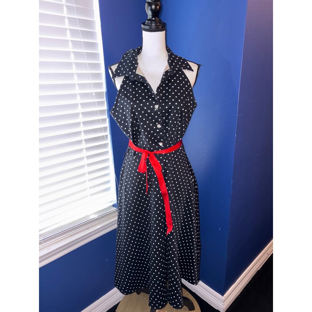 DBY Ltd. Retro Polka Dot Fit & Flare Dress — Size 15/16, EUC
